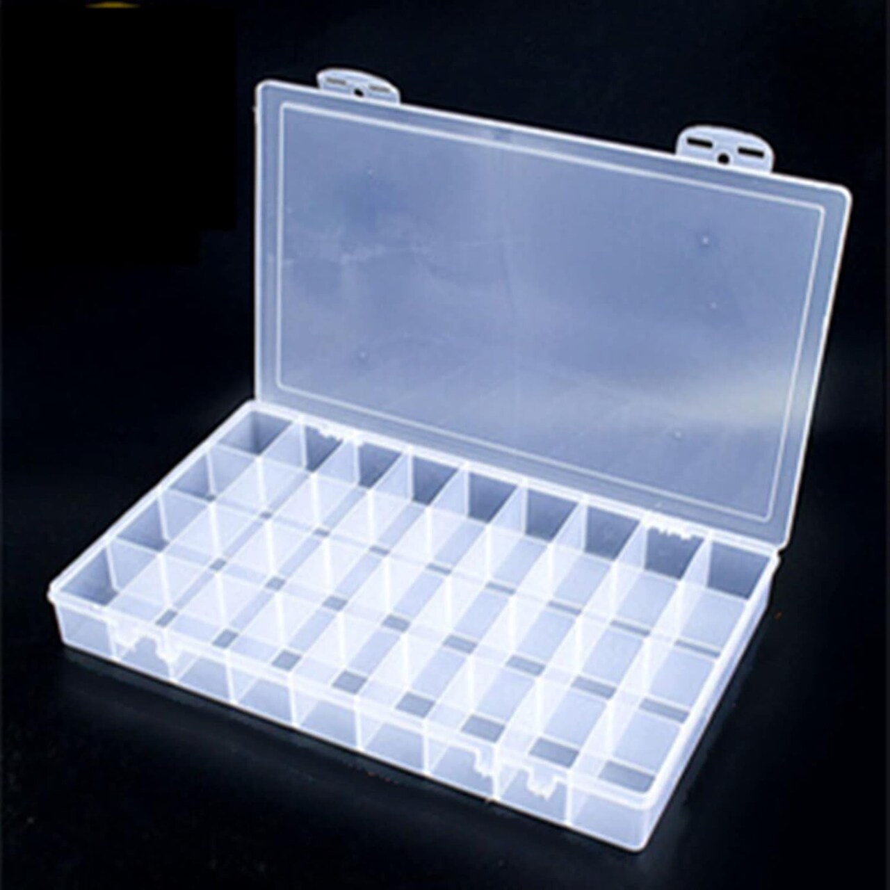1PCS 36 Grids Large Plastic Organizer Box with Dividers, Compartment Organizer Box for Nail Accessories/Screw/Sewing Arts and Oil Paint, Bead Storage Containers 14.9" x 9.2" x 1.9" (Clear)